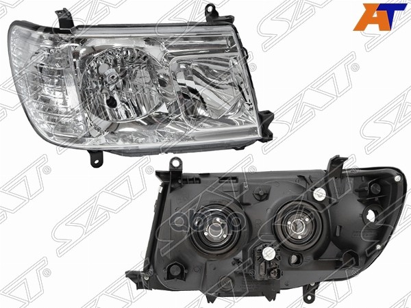 Фара Toyota Land Cruiser (J100) 05-07 (Справа/ Галоген/ С электрокорректором) Sat арт. ST-212-11H9R-LD-EM