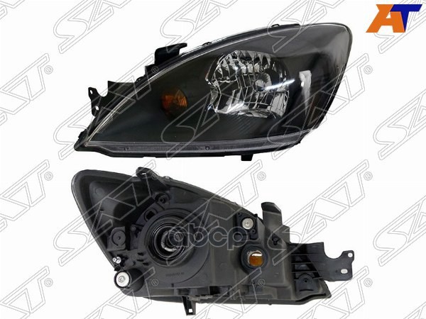 Фара Mitsubishi Lancer 02-10 (Слева/ Ручная регулировка/ чёрная) Sat арт. ST-214-1172BL