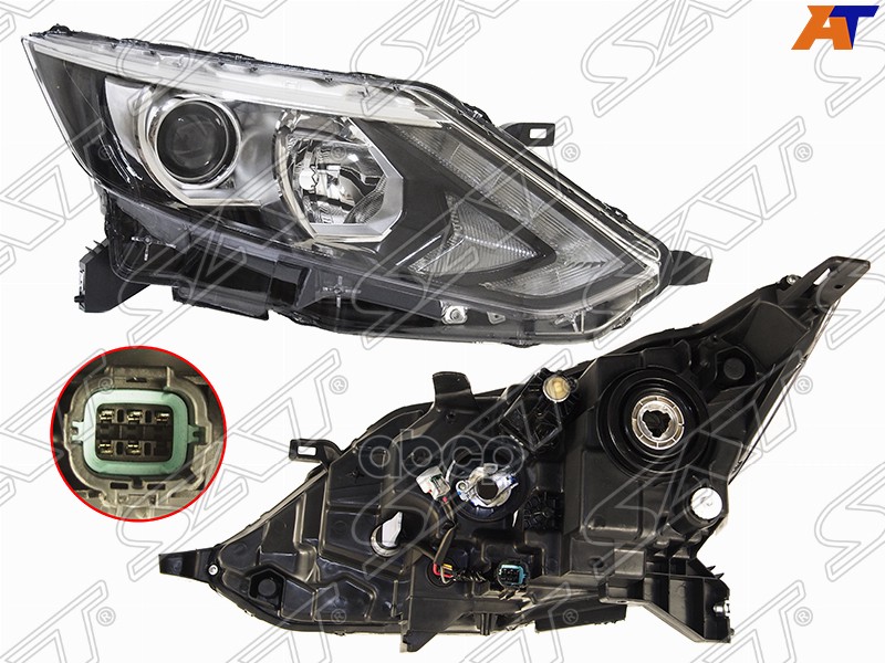 Фара Nissan Qashqai 13-19 (Справа/ Галоген/ ДХО/ С электрокорректором) Sat арт. ST-215-11G9R-LDEM2
