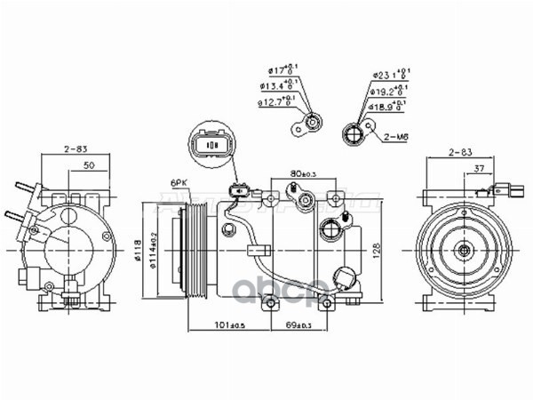 Компрессор кондиционера Kia Optima 10-16 / Hyundai Grandeur 09-16 Sat арт. ST-245-0024
