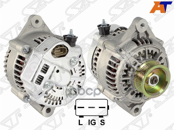 Генератор TOYOTA LAND CRUISER 90/HILUX SURF/HIACE/REGIUSACE 2.4/2.7 95- 2/3RZEFE 12V 80A Sat арт. ST-27060-75210