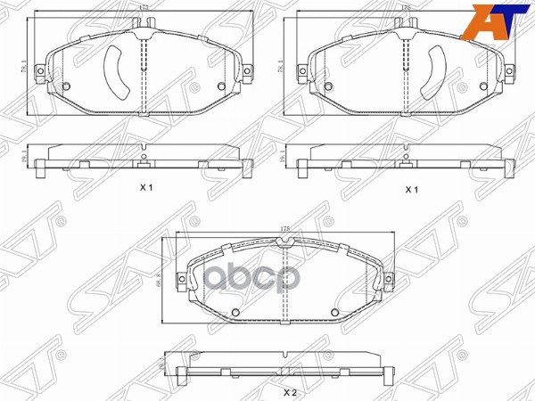 Колодки тормозные (Спереди) Mercedes-Benz C-Class 13-21 / E-Class 16-20 Sat арт. ST-28-0001