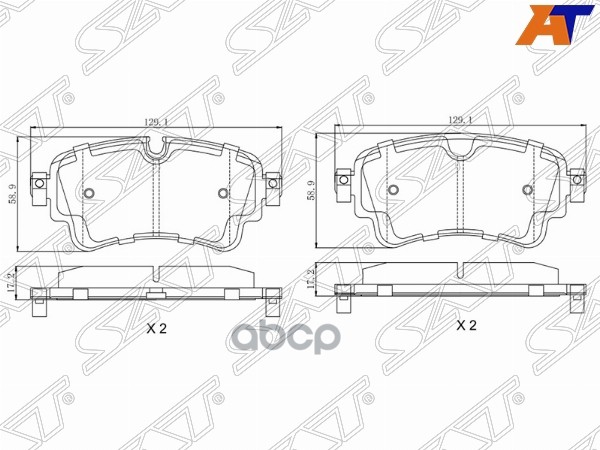 Колодки тормозные (Сзади) Audi A4 15- / A5 16- Sat арт. ST-28-0019