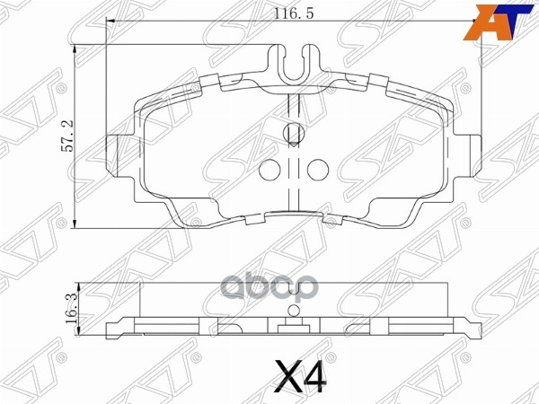 Колодки тормозные (Спереди) Mercedes-Benz A-Class 97-04 Sat арт. ST-28-0036
