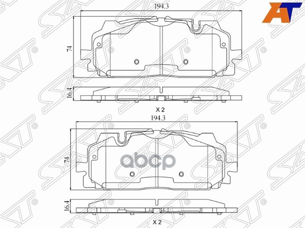 Колодки тормозные (Спереди) Audi A4 15- / A5 16- Sat арт. ST-28-0066