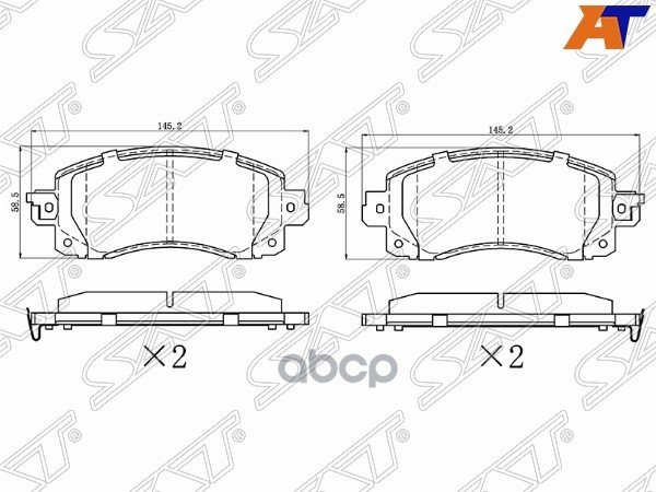Колодки тормозные (Спереди) Subaru Forester 18-21 / Impreza 16-22 Sat арт. ST-28-0072