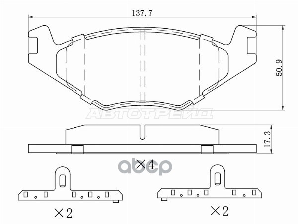 Колодки тормозные (Спереди) Volkswagen Golf 87-99 / Passat 88-00 Sat арт. ST-28-0076