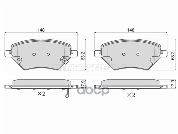Колодки тормозные (Спереди) Chery Tiggo 4 17-19 / Tiggo 8 19- Sat арт. ST-28-0239