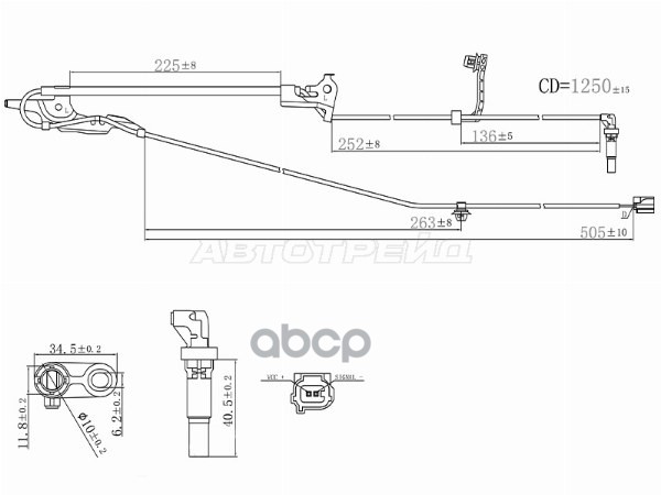 Датчик ABS (Спереди/ Слева) Toyota Camry (XV70) 17-23 / Camry UAE/USA 17-24 Sat арт. ST-31-0101