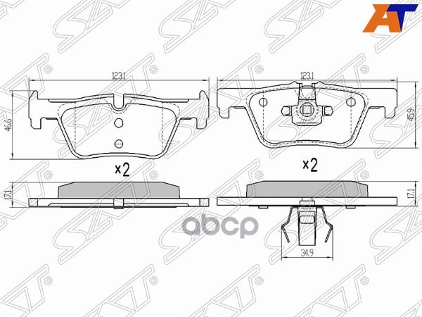 Колодки тормозные (Сзади) BMW 1-Series 11-19 / 3-Series 11- Sat арт. ST-34216850569