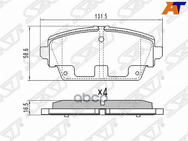 Колодки тормозные (Спереди) Nissan Almera 95-00 / Primera 01-08 Sat арт. ST-41060-AV126