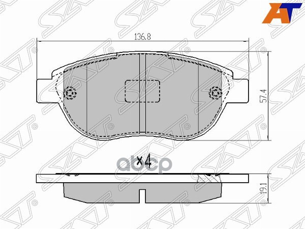 Колодки тормозные (Спереди) Citroen Berlingo 96-22 / C3 01-06 Sat арт. ST-425235