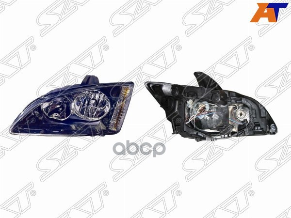Фара Ford Focus 04-08 (Слева/ Галоген/ Ручная регулировка/ чёрная) Sat арт. ST-431-1169BL