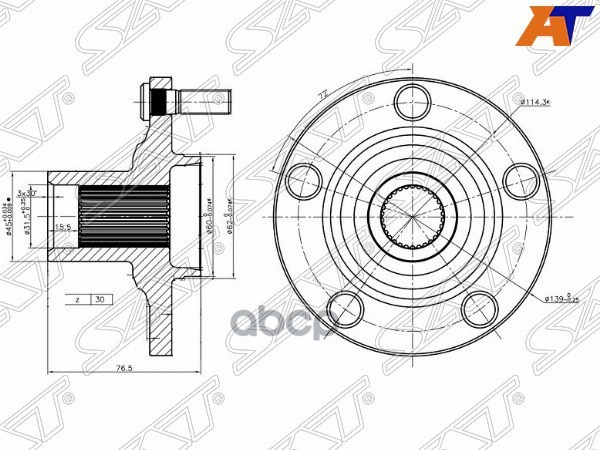 Ступица Lexus RX 03-15 / Toyota Camry 01-18 Sat арт. ST-43502-28100