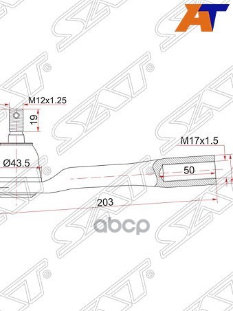 Наконечник рулевой MITSUBISHI L200/PAJERO/MONTERO SPORT/TRITON 08- RH Sat арт. ST-4422A010