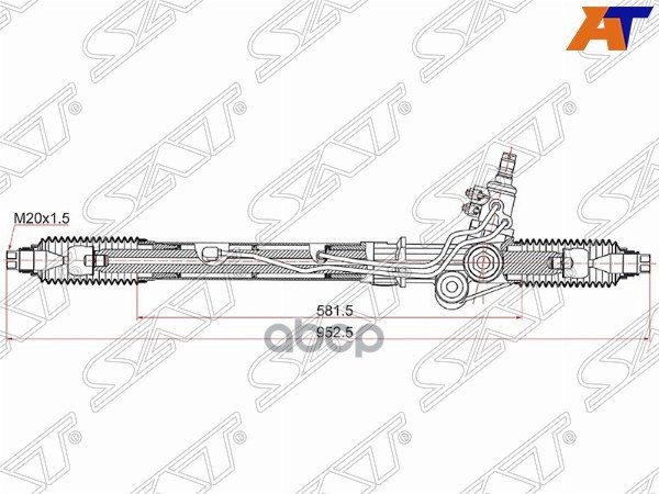 Рейка рулевая Toyota Land Cruiser Prado (J90) 96-02 / 4Runner 95-02 Sat арт. ST-44250-60012