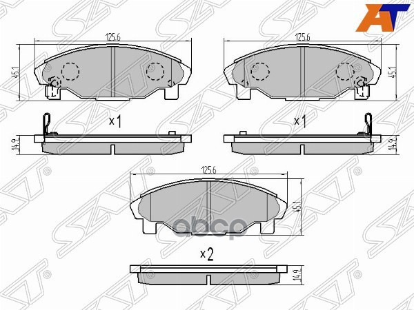 Колодки тормозные (Спереди) Daihatsu Charade 93-00 / Grand Move 99-04 Sat арт. ST-44918-77240-00