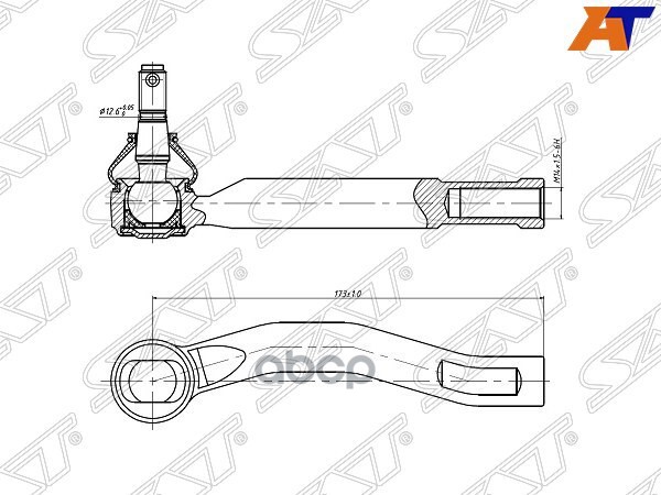 Наконечник рулевой TOYOTA RACTIS 05- LH Sat арт. ST-45047-59145