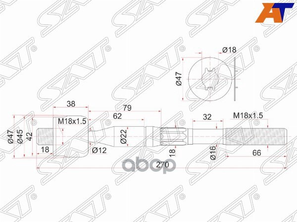 Рулевая тяга Toyota Corolla (E150,E180) 06-19 / Aurion 06-12 Sat арт. ST-45503-29425