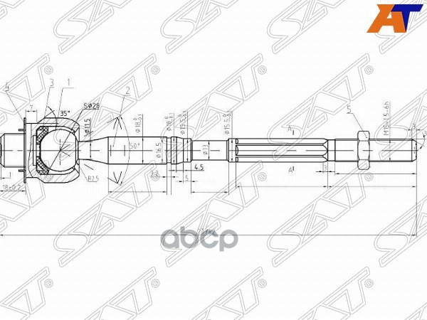 Тяга рулевая TOYOTA HILUX/SURF/4RUNNER/LAND CRUISER PRADO/LEXUS GX470 02- Sat арт. ST-45503-39265