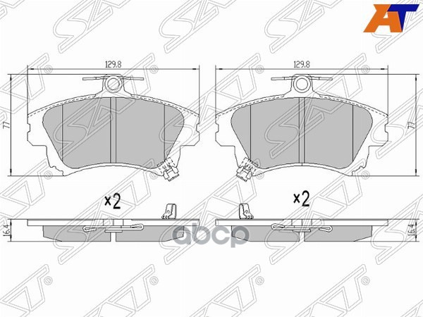 Колодки тормозные (Спереди) Mitsubishi Carisma 95-04 / Colt 02-12 Sat арт. ST-4605A658