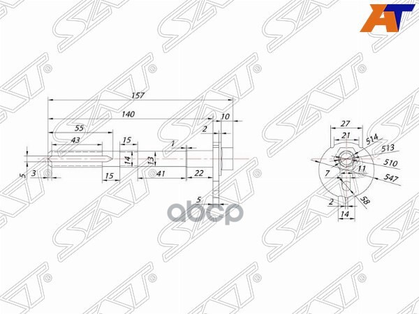 Эксцентрик нижнего рычага TOYOTA FJ CRUISER/FORTUNER/SURF/LAND CRUISER PRADO/LEXUS GX470 02- Sat арт. ST-48190-60020