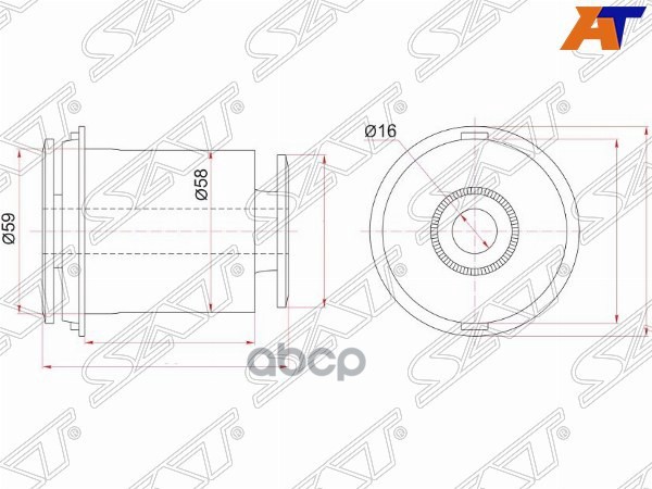 Сайлентблок рычага Toyota Land Cruiser Prado (J120,J150) 02-24 / Lexus GX 09-23 Sat арт. ST-48655-60050