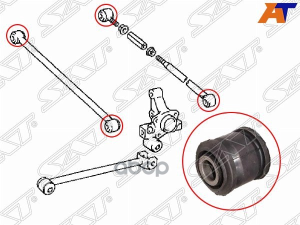Сайлентблок рычага Lexus RX 97-09 / Toyota Caldina 92-02 Sat арт. ST-48725-12200