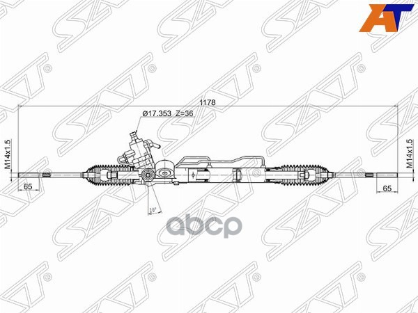 Рейка рулевая Nissan Almera 00-06 Sat арт. ST-49001-5M406