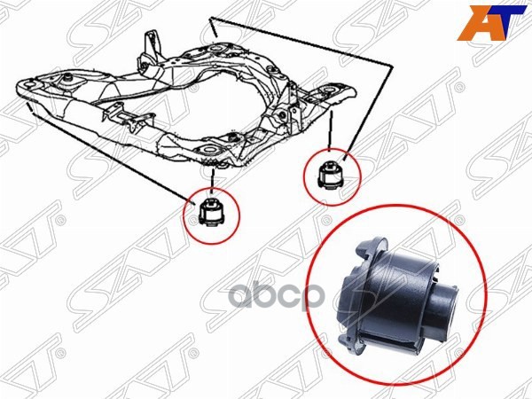 Сайлентблок подрамника Honda Accord 08-13 / Acura TSX 08-14 Sat арт. ST-50260-TA0-A01