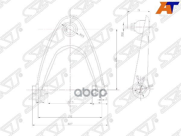 Рычаг подвески Honda Civic 95-00 / Civic Ferio 95-00 Sat арт. ST-51450-S04-023