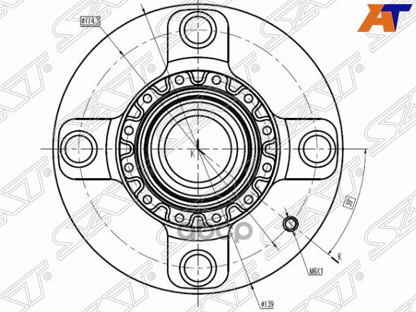 Ступичный узел задн. HYUNDAI ELANTRA 00-06 (4*114.3) Sat арт. ST-52710-2D000