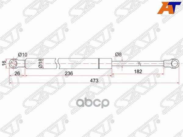 Амортизатор капота Toyota Caldina (T240) 02-07 / Lexus IS 05-16 (Справа=Слева) Sat арт. ST-53440-0W100