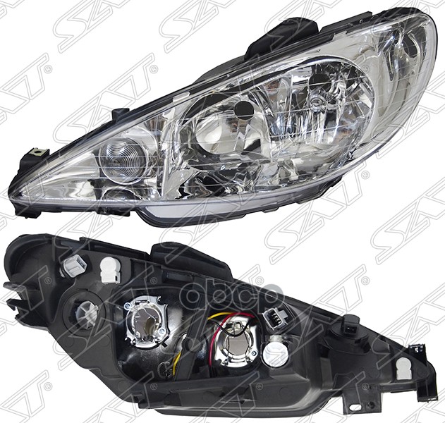 Фара Peugeot 206 98-09 (Слева/ Галоген/ под электрокорректор) Sat арт. ST-550-1121L-LD-EM