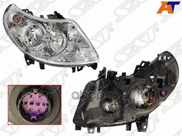 Фара Peugeot Boxer 06-14 / Citroen Jumper 06-14 (Справа/ Галоген/ С электрокорректором/ Фиолетовый р Sat арт. ST-552-1124R-LD...