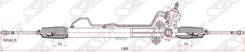 Рейка рулевая Hyundai H1 97-07 / Starex 97-07 Sat арт. ST-57700-4A600