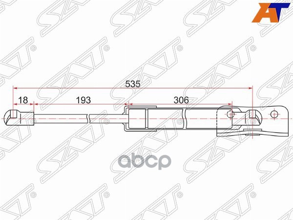 Амортизатор крышки багажника Mitsubishi Outlander 12-22 (Слева) Sat арт. ST-5802A375