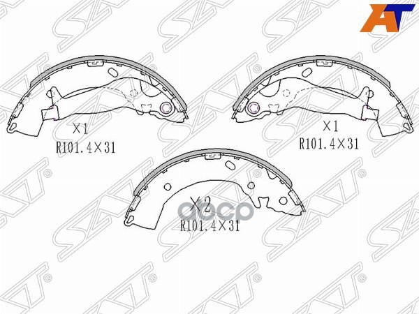 Колодки тормозные барабанные Hyundai Elantra 10-19 / Solaris 10-20 Sat арт. ST-583051CA10