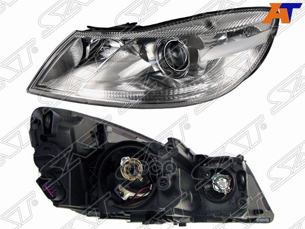 Фара Skoda Octavia 08-13 (Слева/ Галоген/ С электрокорректором) Sat арт. ST-665-1118L