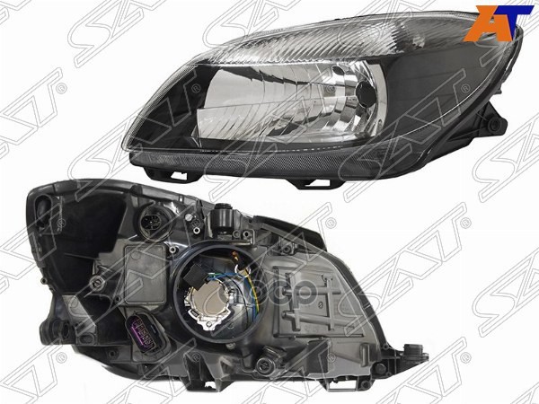 Фара Skoda Fabia 10-15 / Roomster 06-15 (Слева/ Галоген/ С электрокорректором/ Чёрная) Sat арт. ST-665-1121L