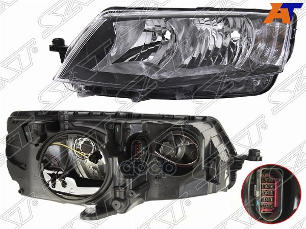 Фара Skoda Octavia 12-17 (Слева/ Галоген/ С электрокорректором) Sat арт. ST-665-1126L
