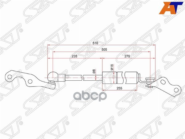 Амортизатор крышки багажника Toyota Vitz 99-05 / Yaris 99-05 (Справа) Sat арт. ST-68950-59025