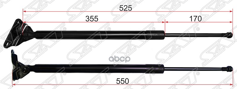 Амортизатор крышки багажника Toyota RAV4 (XA40) 12-19 (Слева) Sat арт. ST-68960-0R010