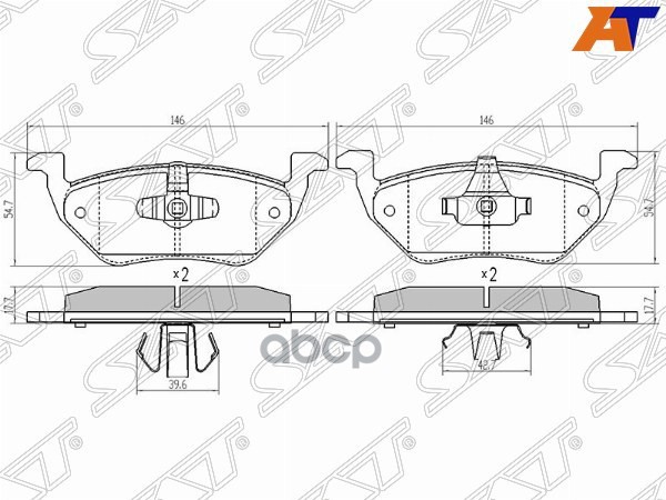 Колодки тормозные (Сзади) Ford Escape 00-12 / Maverick 00-07 Sat арт. ST-6L8Z-22-00B