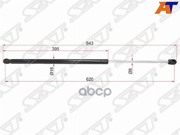 Амортизатор крышки багажника Citroen Berlingo 08-22 / Peugeot Partner 08-15 (Справа=Слева) Sat арт. ST-8731R9
