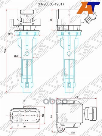 Катушка зажигания Toyota Corolla (E110) 95-01 4ZZFE Sat арт. ST-90080-19017