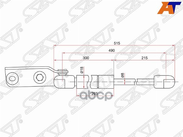 Амортизатор крышки багажника Nissan AD 99-02 / Wingroad 99-05 (Слева) Sat арт. ST-90453-WD000