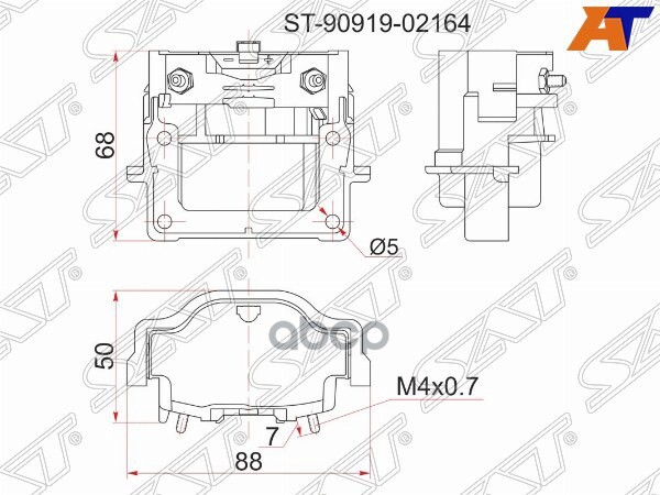 Катушка зажигания TOYOTA #A-ser/#E-ser/1RZ/2RZ, EL##/AE##/EE##/ET###/AT19#/212 Sat арт. ST-90919-02164