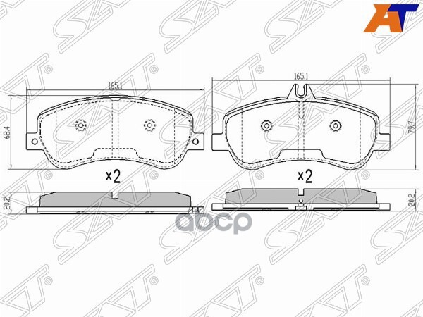 Колодки тормозные (Спереди) Mercedes-Benz GLK-Class 08-15 Sat арт. ST-A0054204820