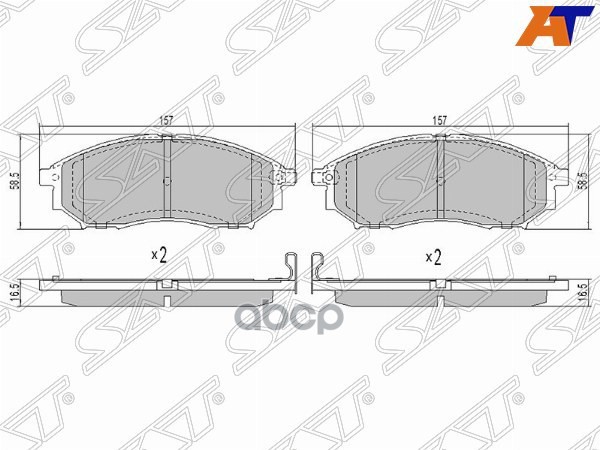 Колодки тормозные (Спереди) Infiniti FX35 02-08 / Nissan Murano 02-16 Sat арт. ST-AY040-NS034